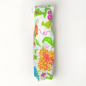 GRETCHEN SCOTT Neon Bold Vibrant Floral Midi Dress Size XXS (0-2) Maximalist‎